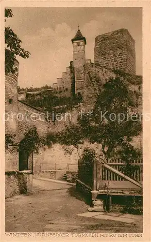 AK / Ansichtskarte Bad Wimpfen Nuernberger Tuermchen mit Rotem Turm Kat. Bad Wimpfen