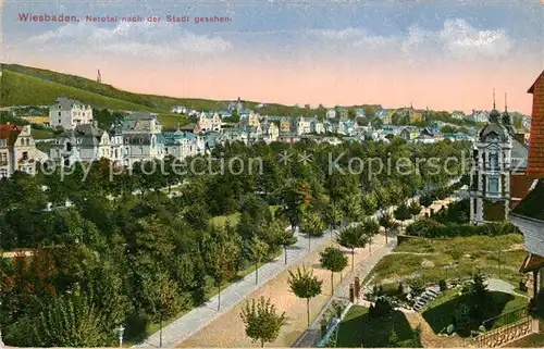 AK / Ansichtskarte Wiesbaden Nerotal Stadtblick Kat. Wiesbaden