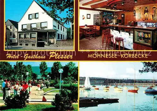 AK / Ansichtskarte Koerbecke Moehnesee Hotel Gasthaus Plesser Kat. Moehnesee