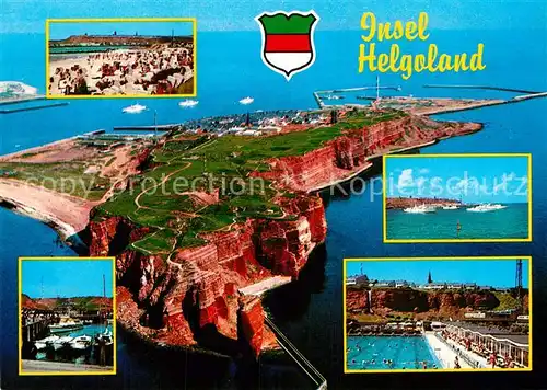 AK / Ansichtskarte Insel Helgoland Nordseebad Nordseeinsel Hafen Freibad Strand Fliegeraufnahme Kat. Helgoland