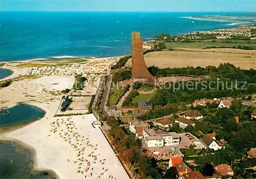 AK / Ansichtskarte Laboe Fliegeraufnahme Leuchtturm Strand  Kat. Laboe