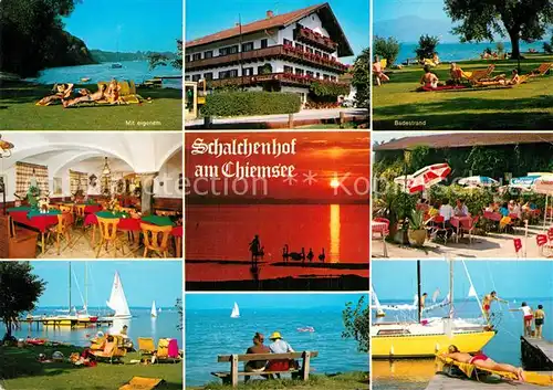 AK / Ansichtskarte Schalchen Gstadt Chiemsee Hotel Schalchenhof Liegewiese Badestrand Kat. Gstadt