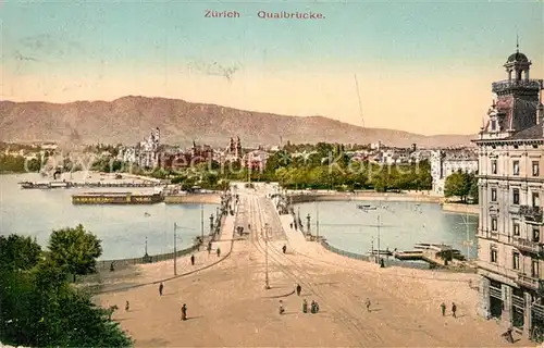 AK / Ansichtskarte Zuerich ZH Quaibruecke