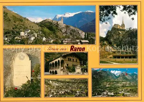 AK / Ansichtskarte Raron VS Marxenhaus Fliegeraufnahme Burg Felsenkirche Grab des Rainer Maria Rilke Kat. Raron