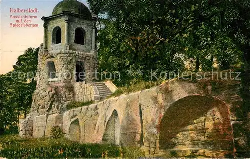 AK / Ansichtskarte Halberstadt Aussichtsturm auf den Spiegelsbergen Kat. Halberstadt