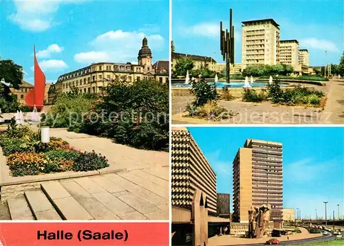 Halle Saale Fahnenmonument Flamme der Revoluion Roehrenrunnen Thaelmannplatz Kat. Halle