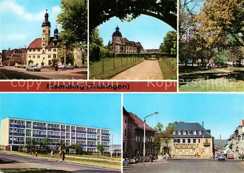 Eisenberg Thueringen Rathaus Schlossgarten Park des Friedens Neue Schule Thaelmann Platz Kat. Eisenberg