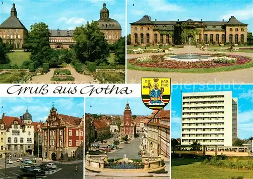 Gotha Thueringen Schloss Friedenstein Orangerie Rathaus Markt Hochhaus am Leninplatz Kat. Gotha