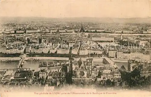 AK / Ansichtskarte Lyon France Vue prise de l Observatoire de la Basilique de Fourviere Kat. Lyon