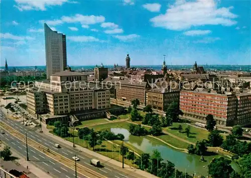 AK / Ansichtskarte Leipzig Stadtblick mit Oper und Hochhaus der Karl Marx Universitaet Kat. Leipzig