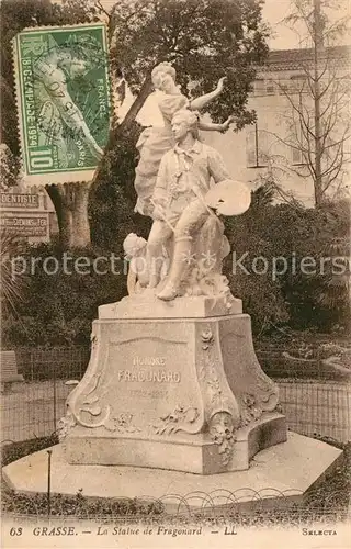 AK / Ansichtskarte Grasse Alpes Maritimes Statue de Fragonard Monument Kat. Grasse