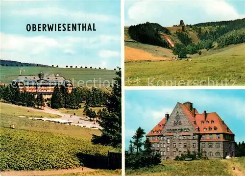 AK / Ansichtskarte Oberwiesenthal Erzgebirge Ferienheim Aktivist Schanzen FDGB Hoehensanatorium Sachsenbaude Kat. Oberwiesenthal