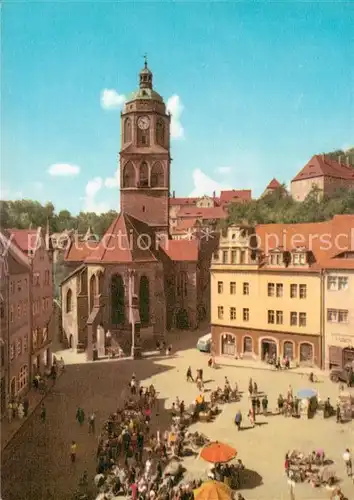 AK / Ansichtskarte Meissen Elbe Sachsen Marktplatz mit Frauenkirche Kat. Meissen