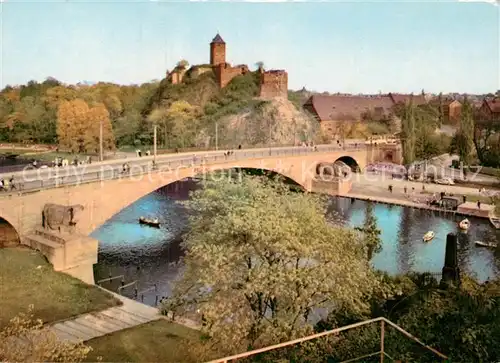 AK / Ansichtskarte Halle Saale Saalebruecke mit Burg Giebichenstein Kat. Halle