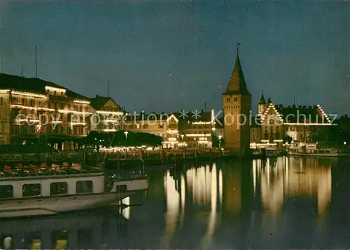 AK / Ansichtskarte Lindau Bodensee bei Nacht Kat. Lindau (Bodensee)