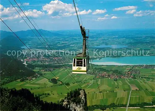 AK / Ansichtskarte Seilbahn Tegelberg Fuessen Schwangau Weissensee Hopfen Forggensee  Kat. Bahnen