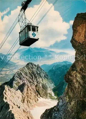 AK / Ansichtskarte Seilbahn Bayerische Zugspitzbahn Waxensteine Hoellental  Kat. Bahnen