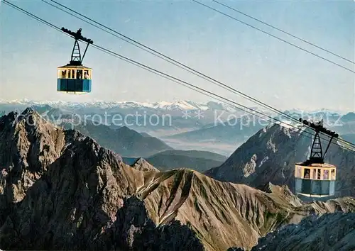 AK / Ansichtskarte Seilbahn Bayerische Zugspitzbahn Wettersteingebirge Inntal Hohe Tauern Kat. Bahnen