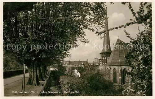 AK / Ansichtskarte Muehlhausen Thueringen Hoher Graben mit Petrikirche Kat. Muehlhausen Thueringen