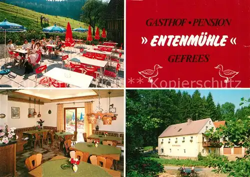 AK / Ansichtskarte Gefrees Gasthof Pension Entenmuehle Gaststube Terrasse Kat. Gefrees