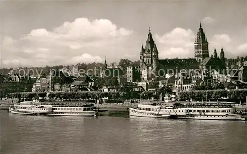 AK / Ansichtskarte Mainz Rhein Rheinpartie