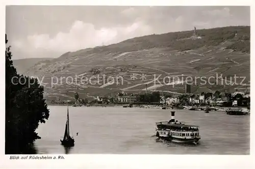 AK / Ansichtskarte Ruedesheim Rhein Faehrschiff Kat. Ruedesheim am Rhein