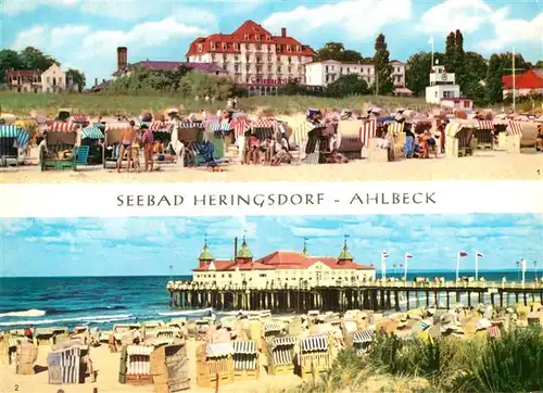 AK / Ansichtskarte Heringsdorf Ostseebad Usedom Strand Seebruecke Kat. Heringsdorf