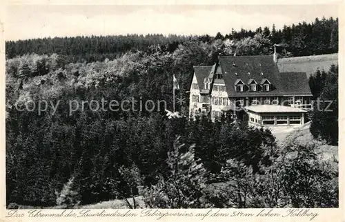 AK / Ansichtskarte Altena Lenne Ehrenmal Sauerlandischen Gebirgsvereins hohe Kohlberg Kat. Altena