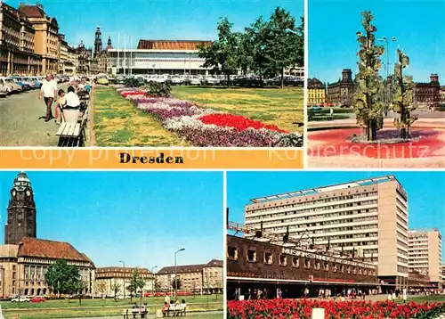 AK / Ansichtskarte Dresden Altmarkt Glasbrunnen Rathaus Prager Strasse Kat. Dresden Elbe