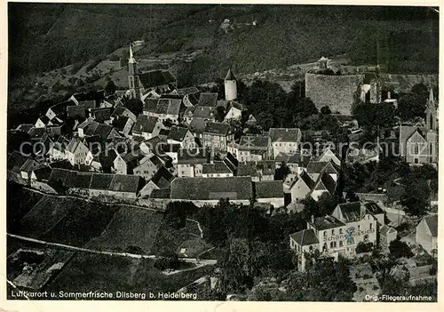 AK / Ansichtskarte Dilsberg Luftkurort Bergfeste Gasthof Schoene Aussicht Original Fliegeraufnahme Kat. Neckargemuend