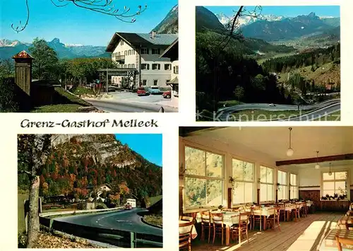 AK / Ansichtskarte Bad Reichenhall Grenz Gasthof Melleck Speisesaal Panorama Strassenpartie Kat. Bad Reichenhall