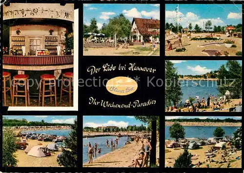 AK / Ansichtskarte Garbsen Autorast und Strandbad Seeterrassen Milchbar Camping Kleingolf Strandpartien Kat. Garbsen