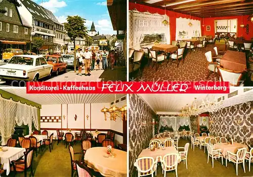 AK / Ansichtskarte Winterberg Hochsauerland Konditorei Kaffeehaus Felix Mueller Gastraeume Kat. Winterberg