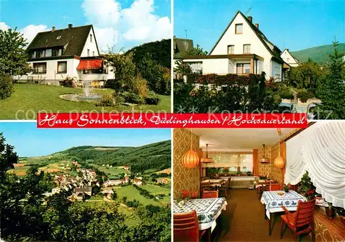 AK / Ansichtskarte Duedinghausen Medebach Haus Sonnenblick Gastraum Panorama