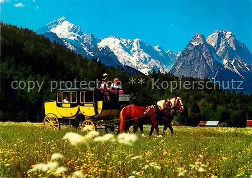 AK / Ansichtskarte Postkutsche Garmisch Partenkirchen Zugspitzgruppe Kat. Post