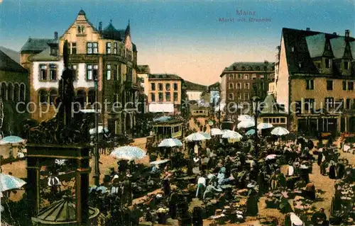 AK / Ansichtskarte Mainz Rhein Markt Brunnen