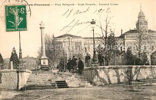 AK / Ansichtskarte Aix en Provence Place Bellegarde Ecole Normale Fontaine Granet Kat. Aix en Provence