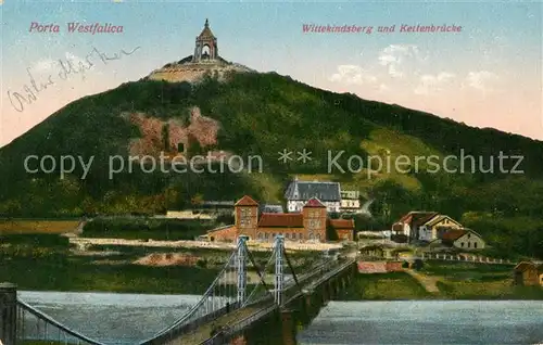 AK / Ansichtskarte Porta Westfalica Wittekindsberg Kettenbruecke Kat. Porta Westfalica