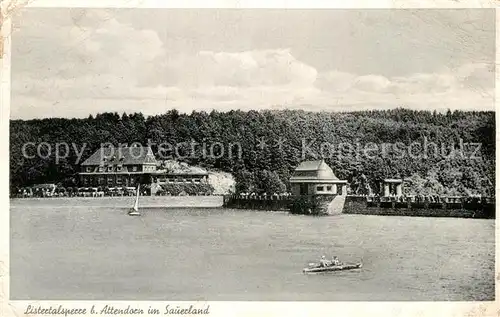 AK / Ansichtskarte Attendorn Listertalsperre Stausee Bootfahren Hotel Restaurant Kat. Attendorn