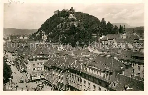 AK / Ansichtskarte Graz Steiermark Teilansicht mit Schlossberg Kat. Graz