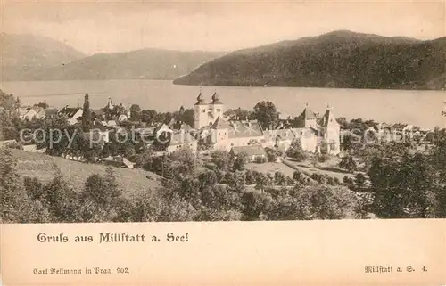 AK / Ansichtskarte Millstatt Millstaettersee Panorama mit Stift Kat. Millstatt Millstaetter See