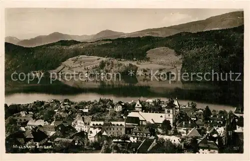 AK / Ansichtskarte Millstatt Millstaettersee Panorama mit Stift Kat. Millstatt Millstaetter See