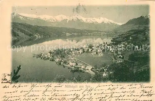 AK / Ansichtskarte Millstatt Millstaettersee Gesamtansicht mit Alpenpanorama Kat. Millstatt Millstaetter See