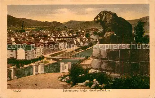 AK / Ansichtskarte Graz Steiermark Schlossberg Major Hackher Denkmal Kat. Graz