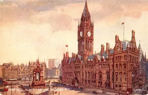 AK / Ansichtskarte Manchester Town Hall Albert Square Valentines Art Colour Card Kat. Manchester