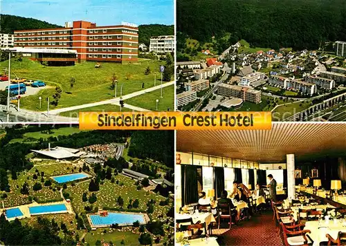 AK / Ansichtskarte Sindelfingen Crest Hotel Fliegeraufnahme Schwimmbad Speisesaal Kat. Sindelfingen