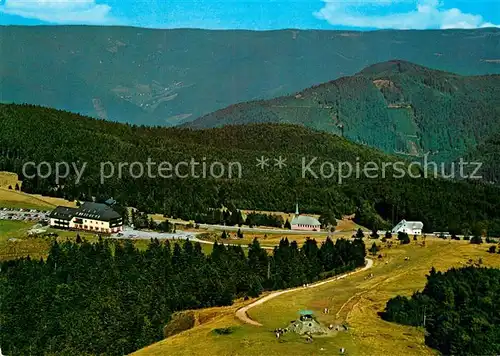 AK / Ansichtskarte Kandel Breisgau Fliegeraufnahme mit Aussichtspyramide Berghotel Kandelhof Pius Bergkapelle