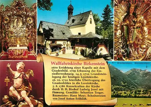 AK / Ansichtskarte Birkenstein Kapelle Altar Marienfigur Putte Wendelstein Kat. Fischbachau