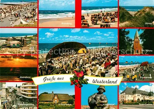 AK / Ansichtskarte Westerland Sylt Promenade Fussgaengerzone Kurmittelhaus Spielcasino Wilhelmine  Kat. Westerland