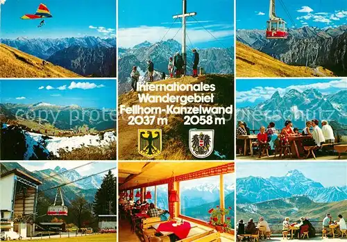 AK / Ansichtskarte Seilbahn Wandern Drachenfliegen Fellhorn Kanzelwand Oberstdorf  Kat. Bahnen